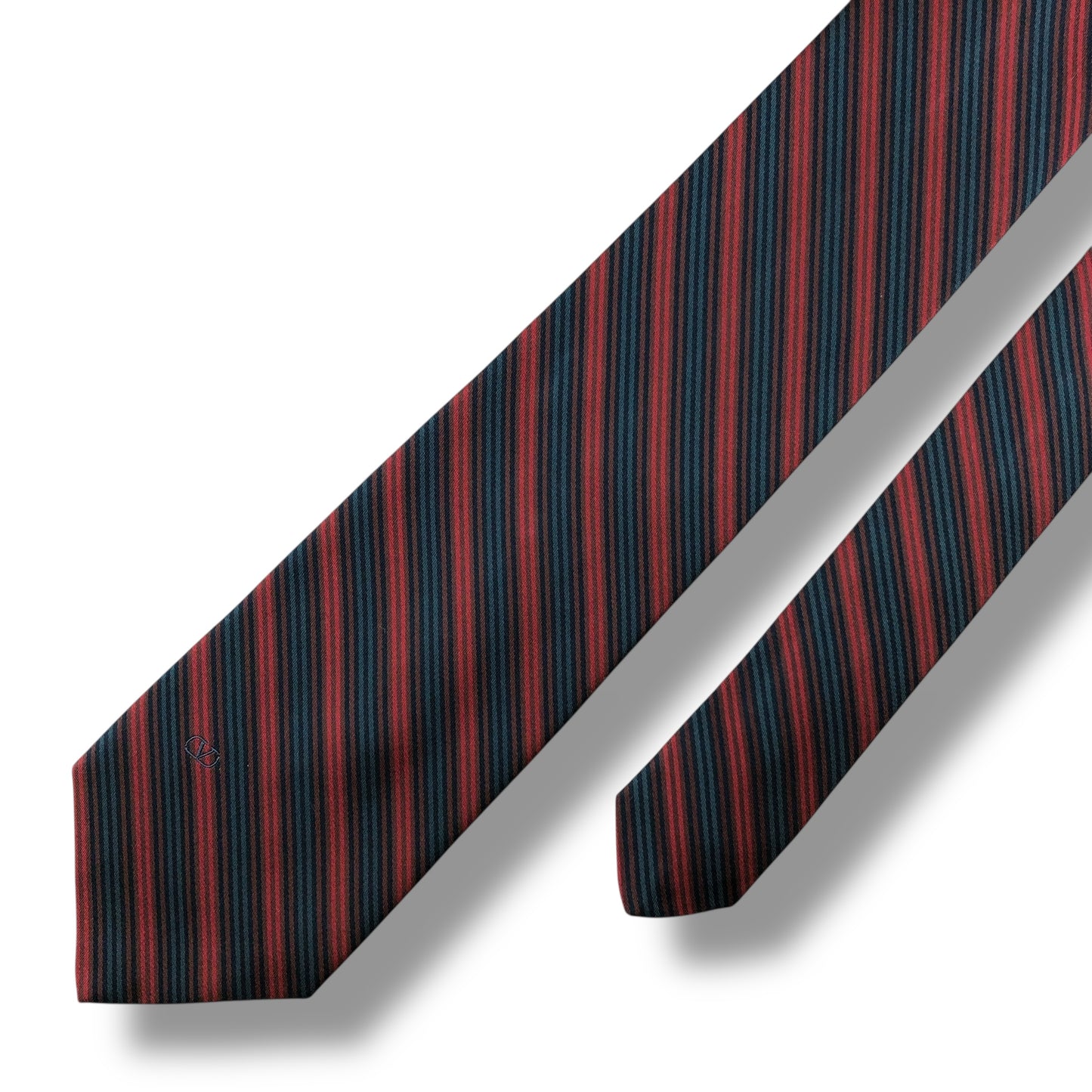 【7479】未使用保管品　ヴァレンティノ　ネクタイ　レッド　ネイビー系