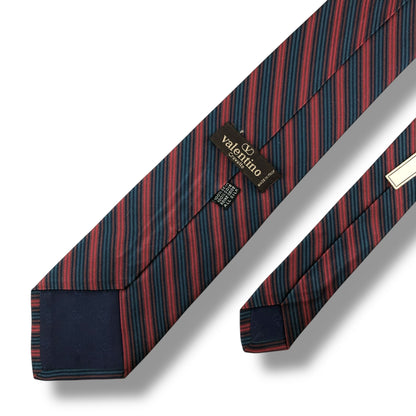 【7479】未使用保管品　ヴァレンティノ　ネクタイ　レッド　ネイビー系