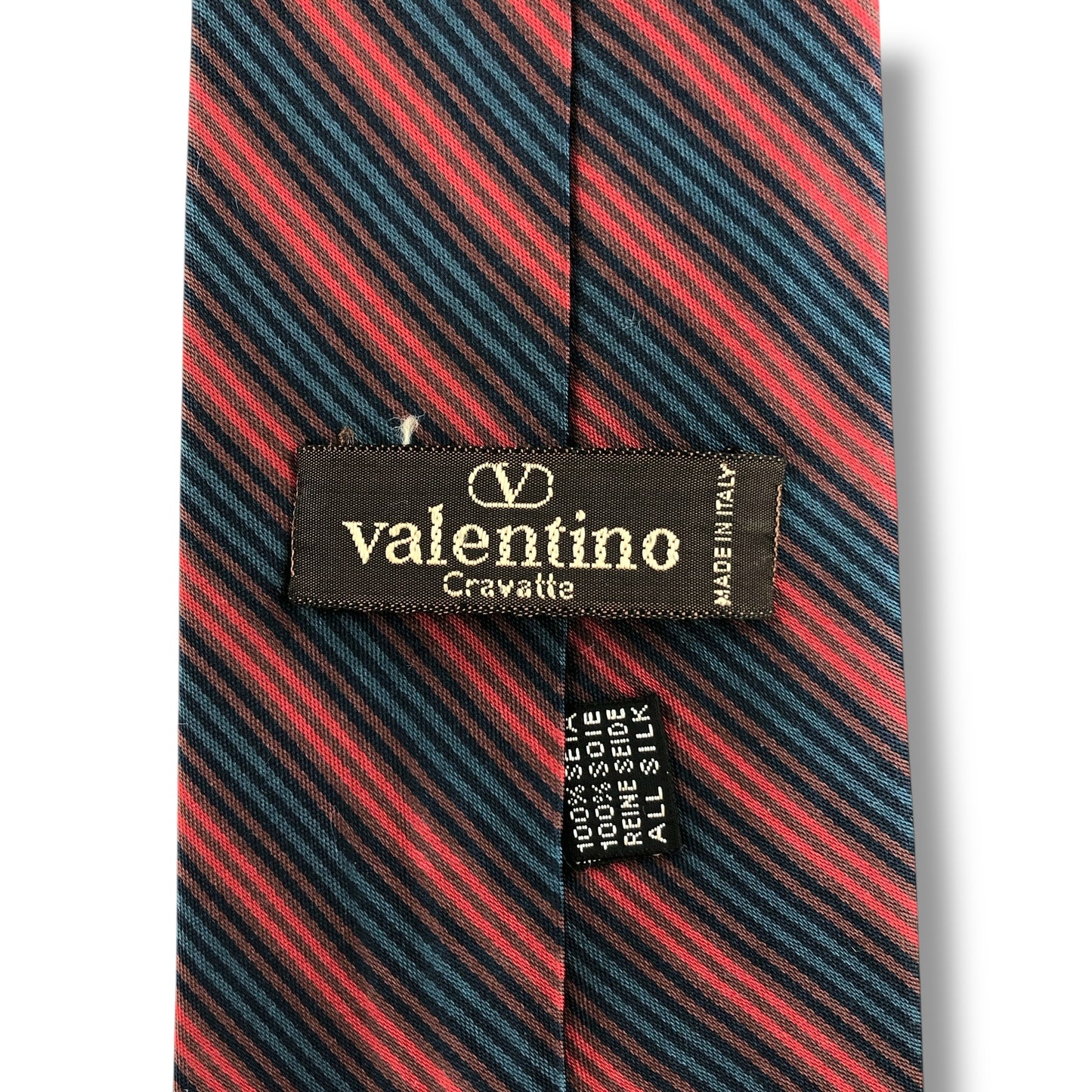 【7479】未使用保管品　ヴァレンティノ　ネクタイ　レッド　ネイビー系