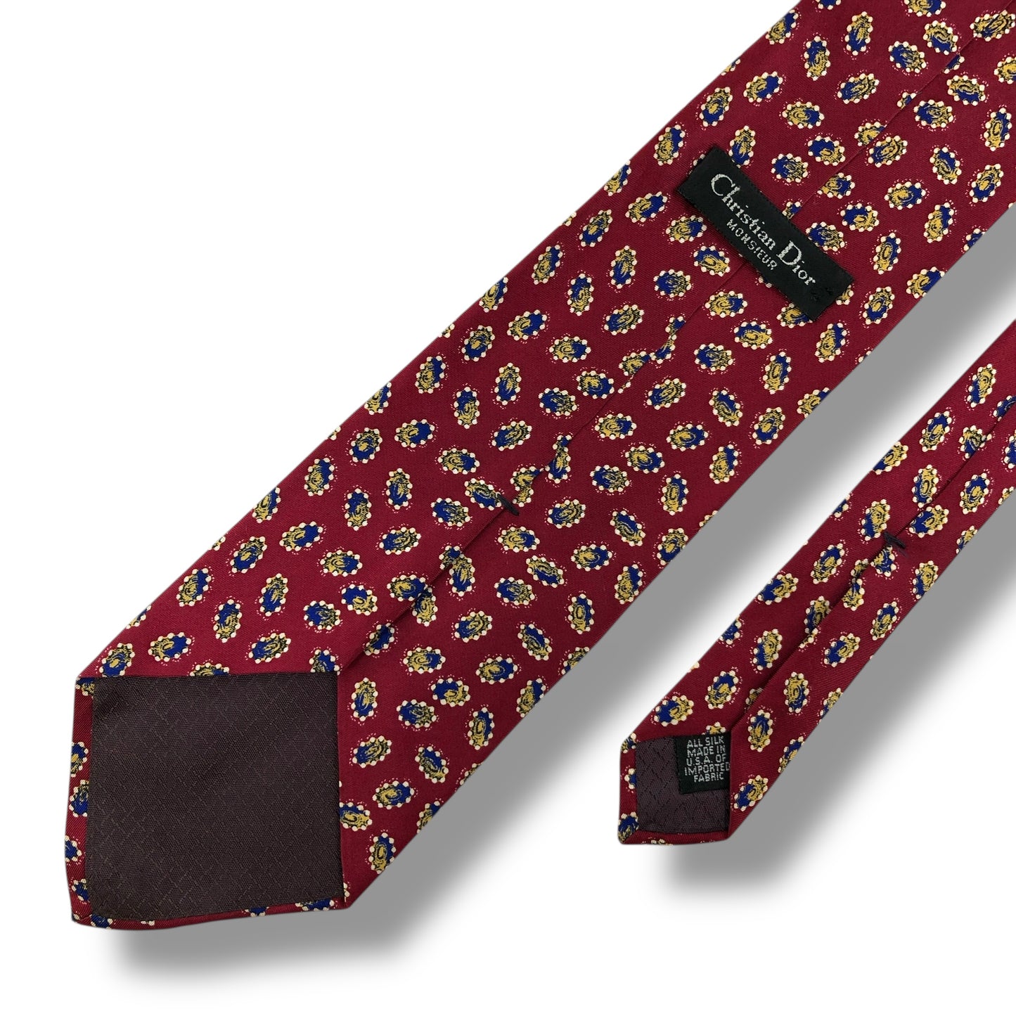 【7481】良品！クリスチャンディオール　ネクタイ　レッド系