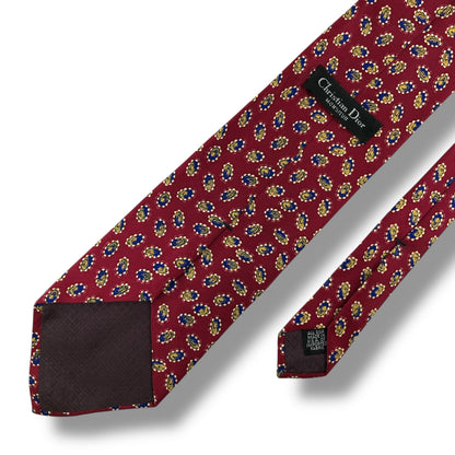 【7481】良品！クリスチャンディオール　ネクタイ　レッド系