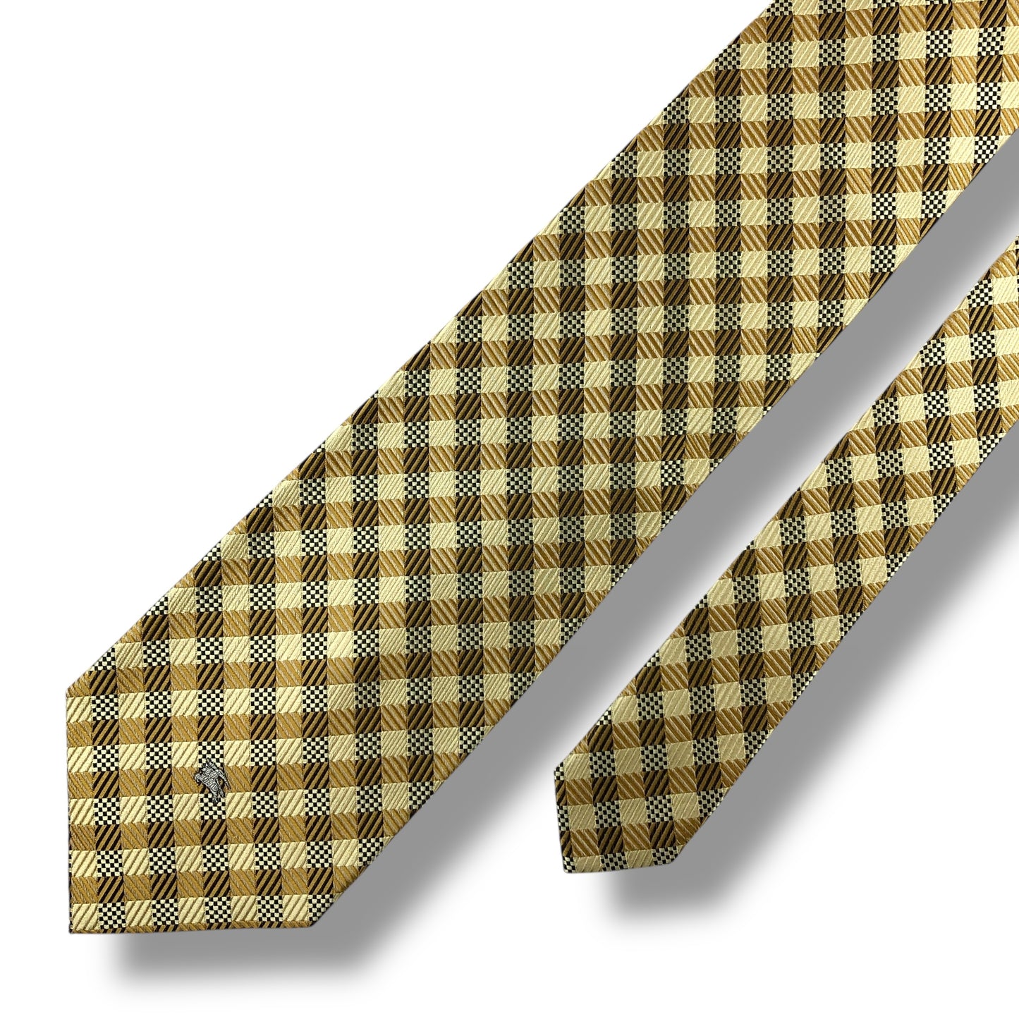 【7483】美品！バーバリー　ネクタイ　イエロー系　ゴールド系