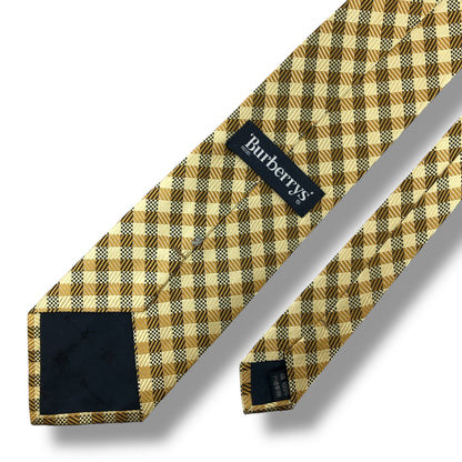 【7483】美品！バーバリー　ネクタイ　イエロー系　ゴールド系