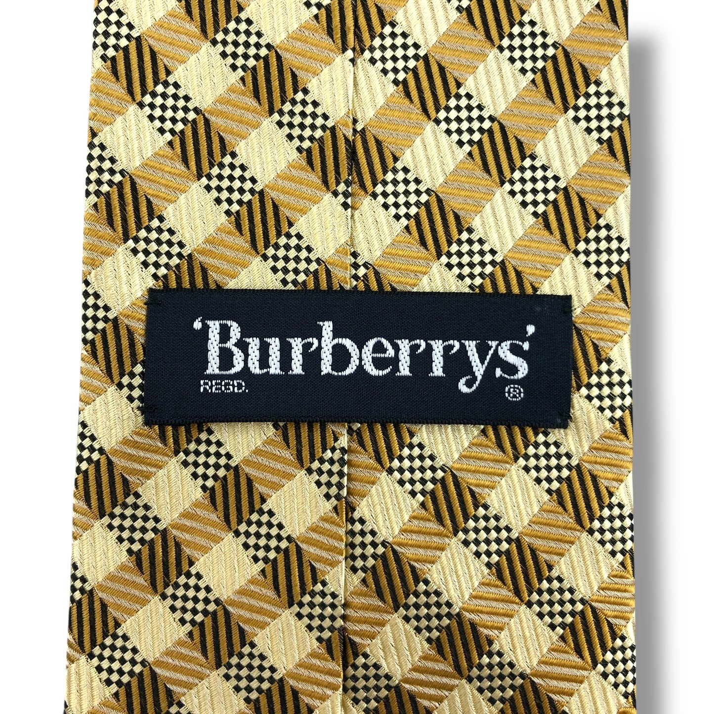 【7483】美品！バーバリー　ネクタイ　イエロー系　ゴールド系
