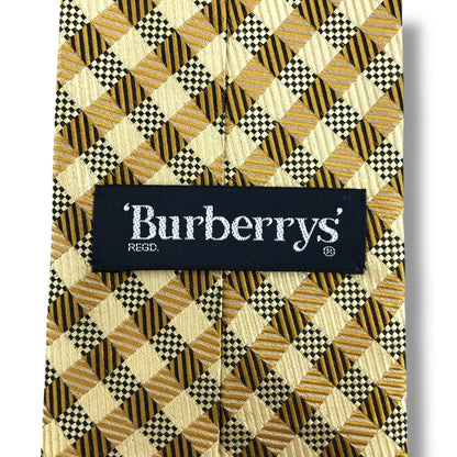 【7483】美品！バーバリー　ネクタイ　イエロー系　ゴールド系