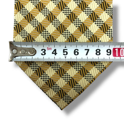 【7483】美品！バーバリー　ネクタイ　イエロー系　ゴールド系