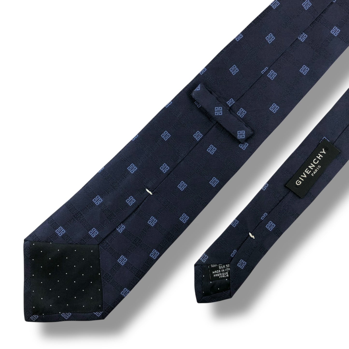 【7484】良品！ジバンシー　ネクタイ　ネイビー系　４G柄