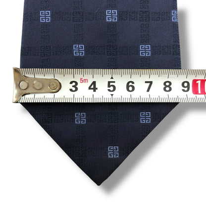 【7484】良品！ジバンシー　ネクタイ　ネイビー系　４G柄