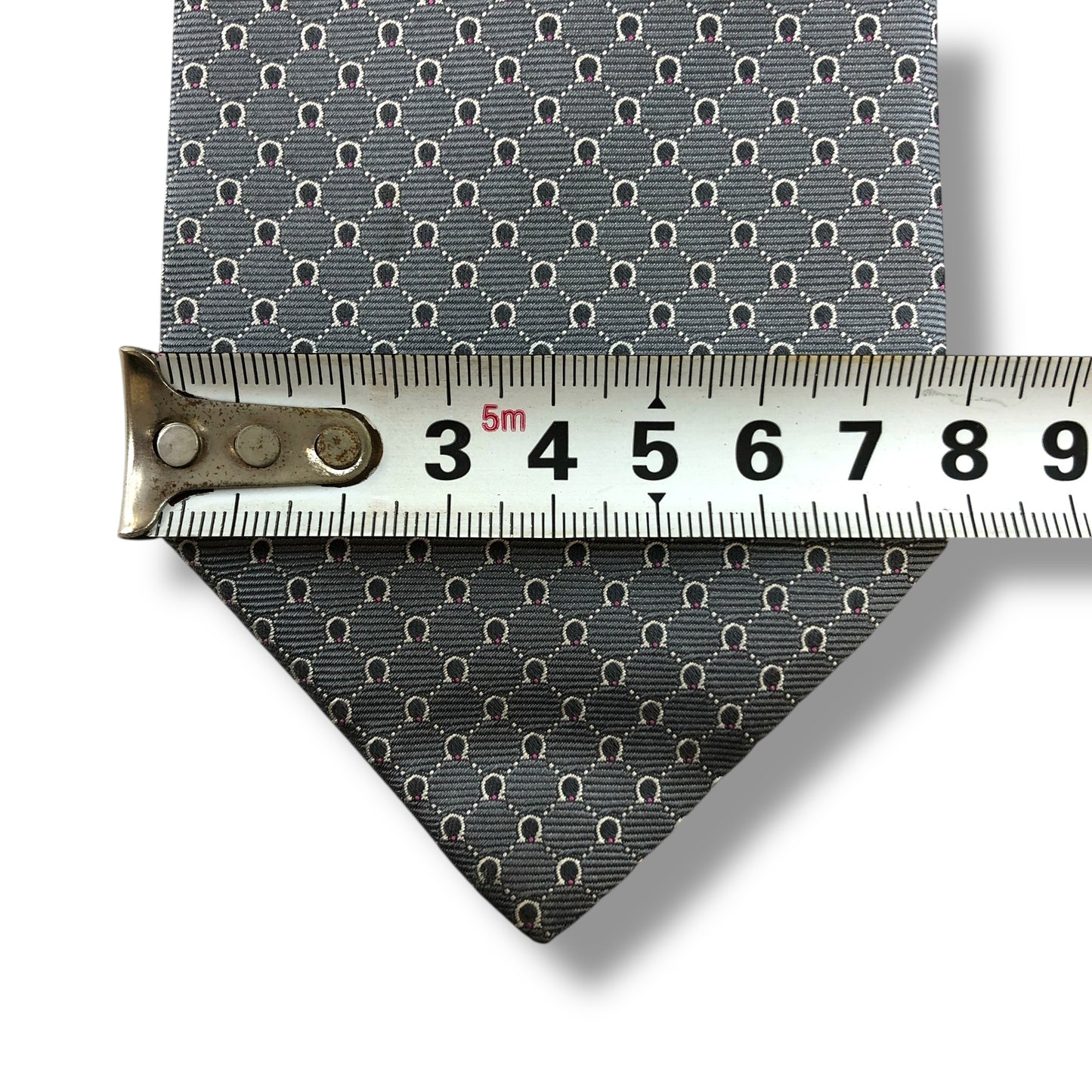 【7485】良品！サルヴァトーレフェラガモ　ネクタイ　グレー系　ガンチーニ柄