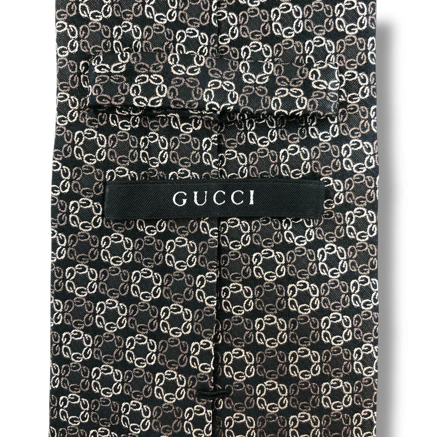 【7487】美品！グッチ　ネクタイ　ブラウン系　G柄