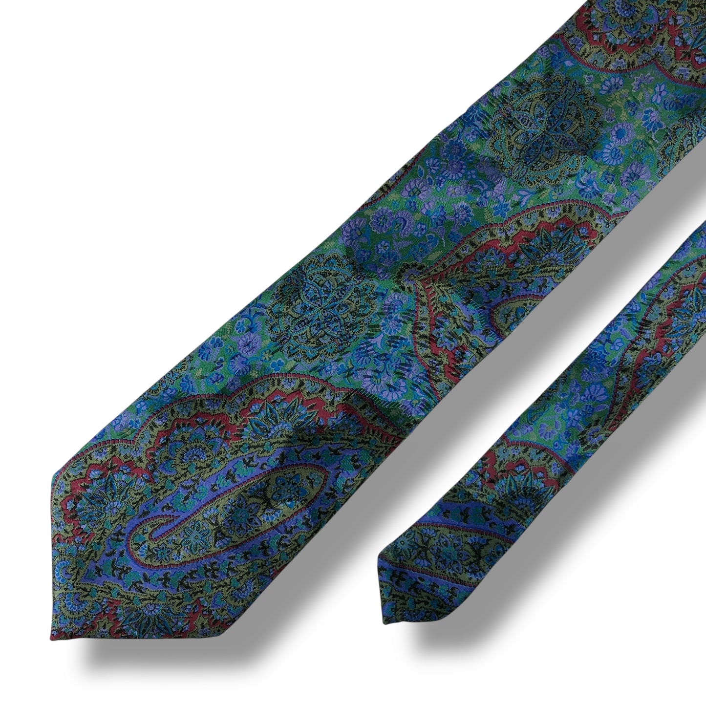 【7489】美品！ランバン　ネクタイ　ブルー系×グリーン系