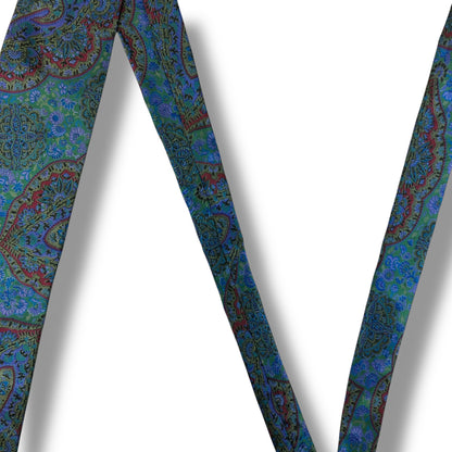 【7489】美品！ランバン　ネクタイ　ブルー系×グリーン系