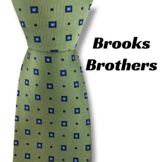 【7490】美品！ブルックスブラザーズ　ネクタイ　黄緑系　グリーン系