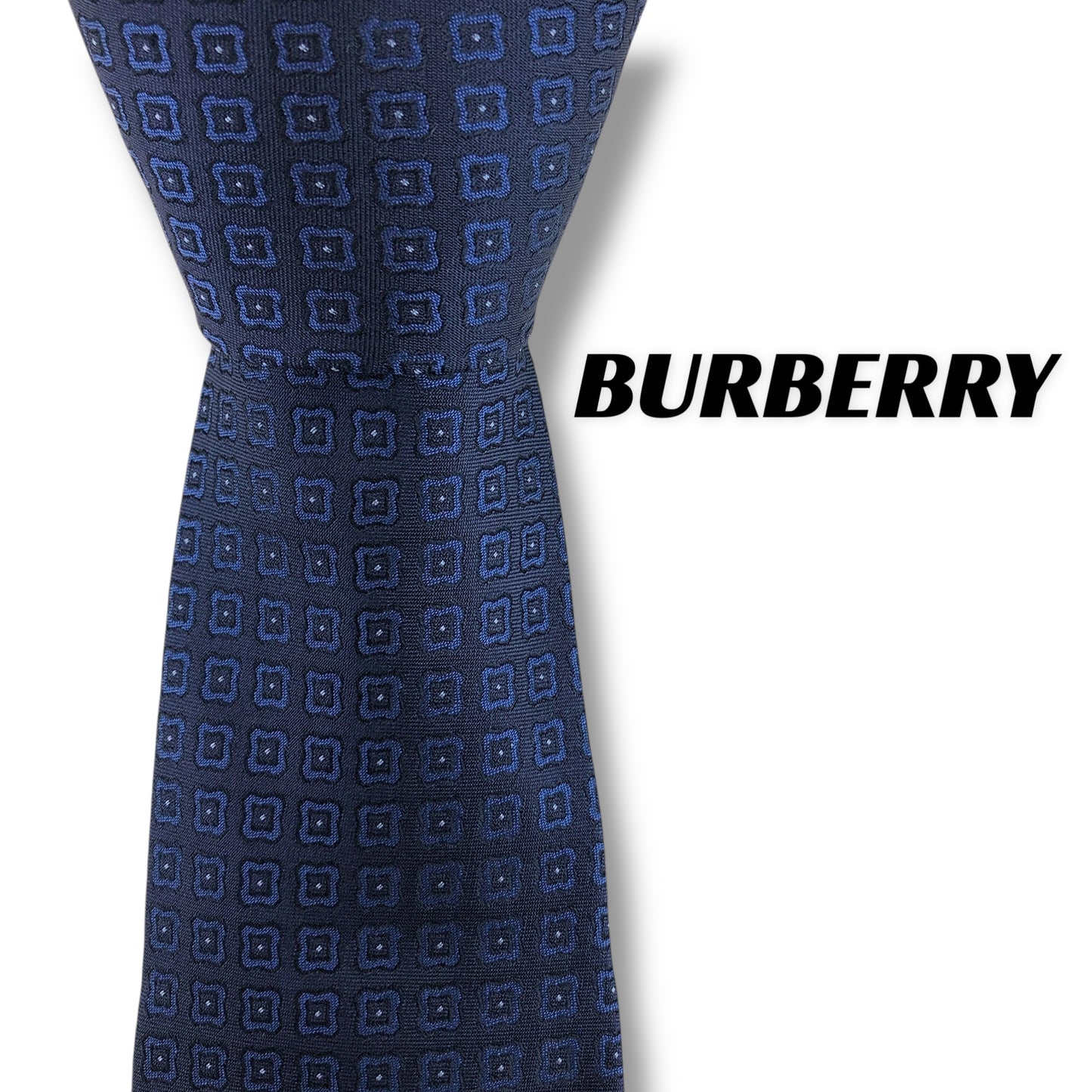 【7491】美品！バーバリー　ネクタイ　ネイビー系　ホースロゴ