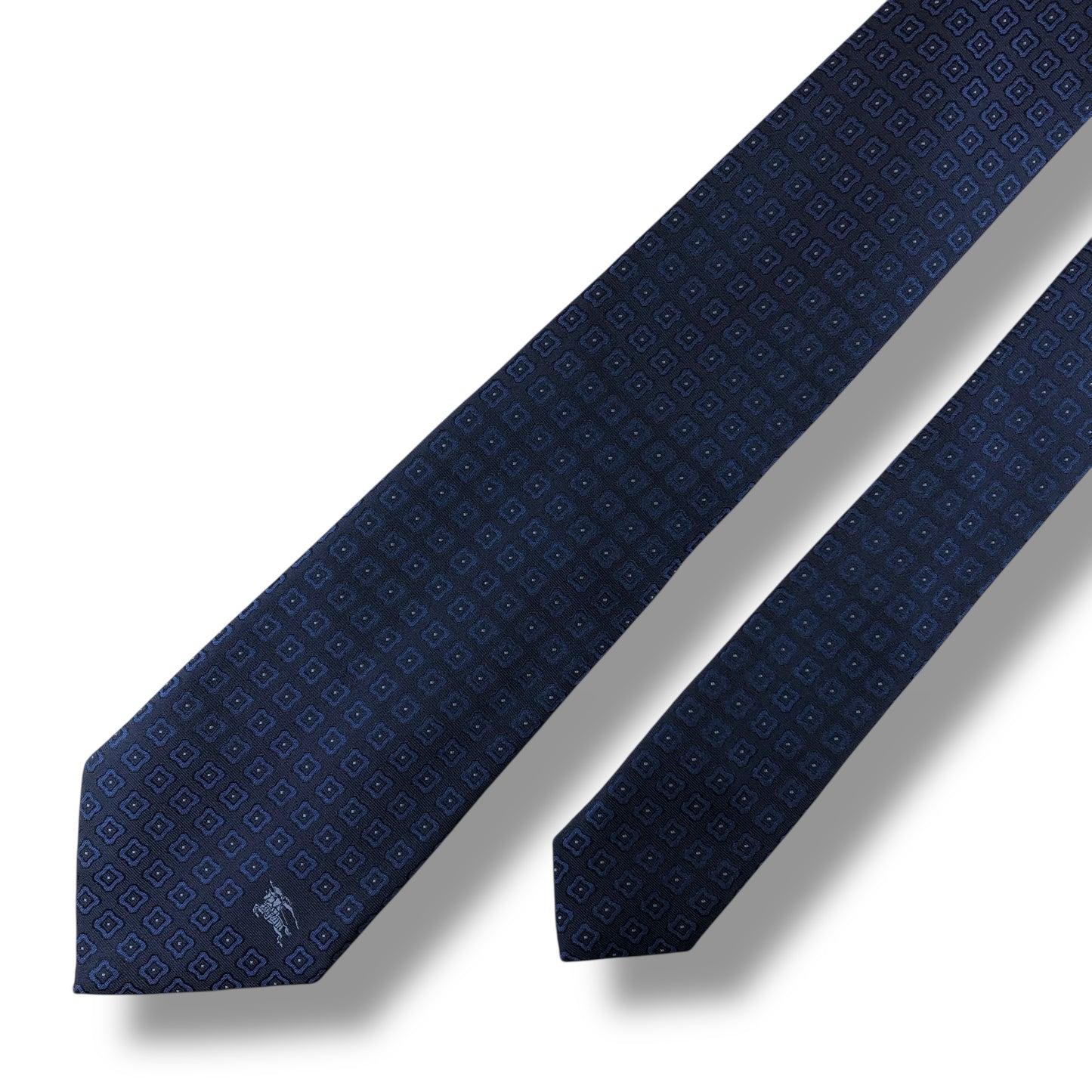 【7491】美品！バーバリー　ネクタイ　ネイビー系　ホースロゴ