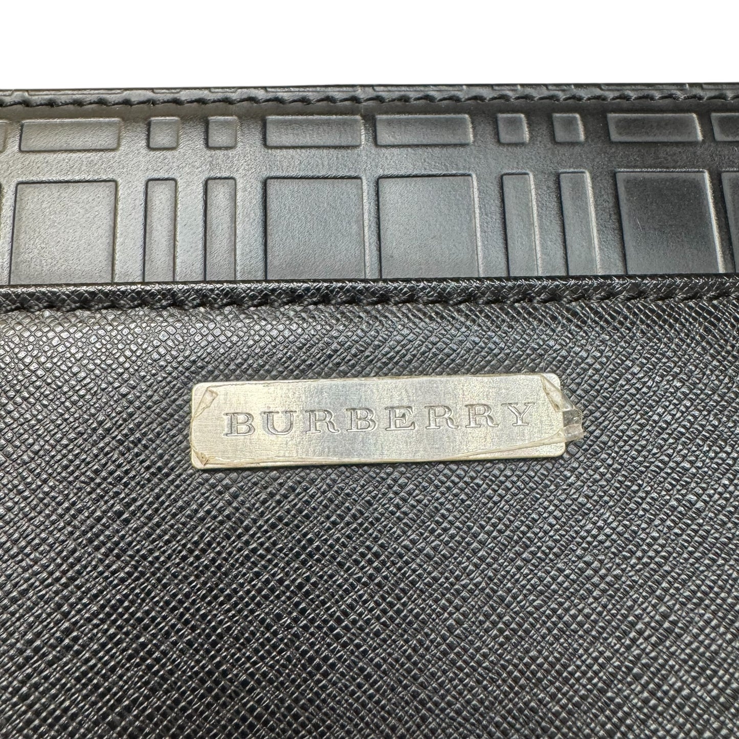 【美品】(1)バーバリー　セカンドバッグ　クラッチバッグ　サフィアーノ　黒