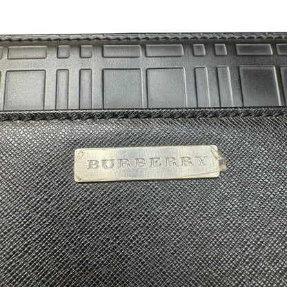 【美品】(1)バーバリー　セカンドバッグ　クラッチバッグ　サフィアーノ　黒