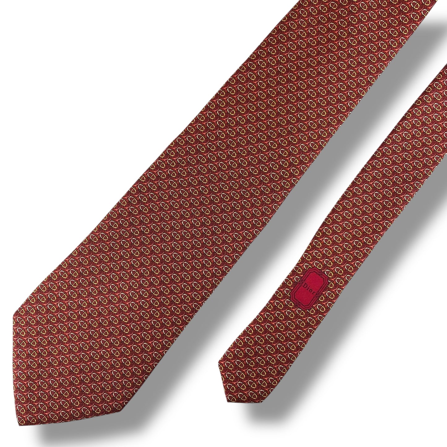 【7514】美品！クリスチャンディオール　ネクタイ　レッド系