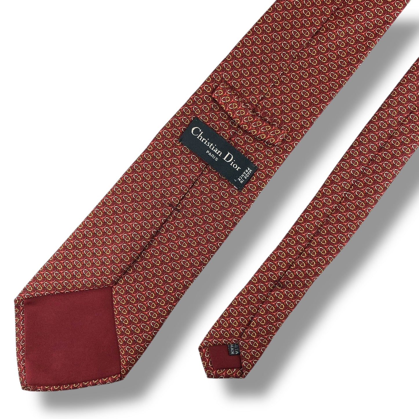 【7514】美品！クリスチャンディオール　ネクタイ　レッド系