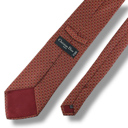 【7514】美品！クリスチャンディオール　ネクタイ　レッド系