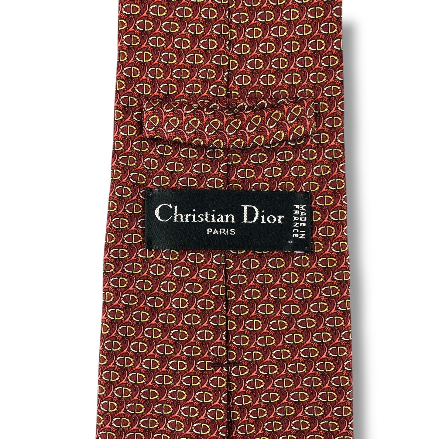 【7514】美品！クリスチャンディオール　ネクタイ　レッド系