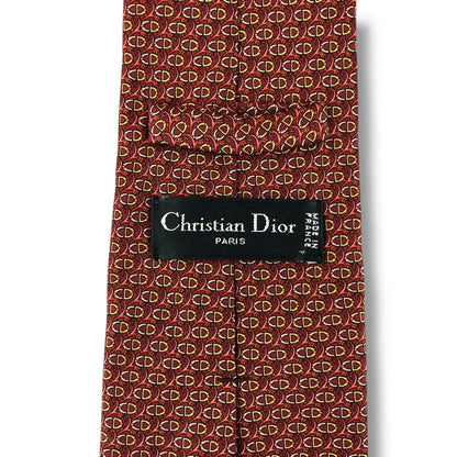 【7514】美品！クリスチャンディオール　ネクタイ　レッド系