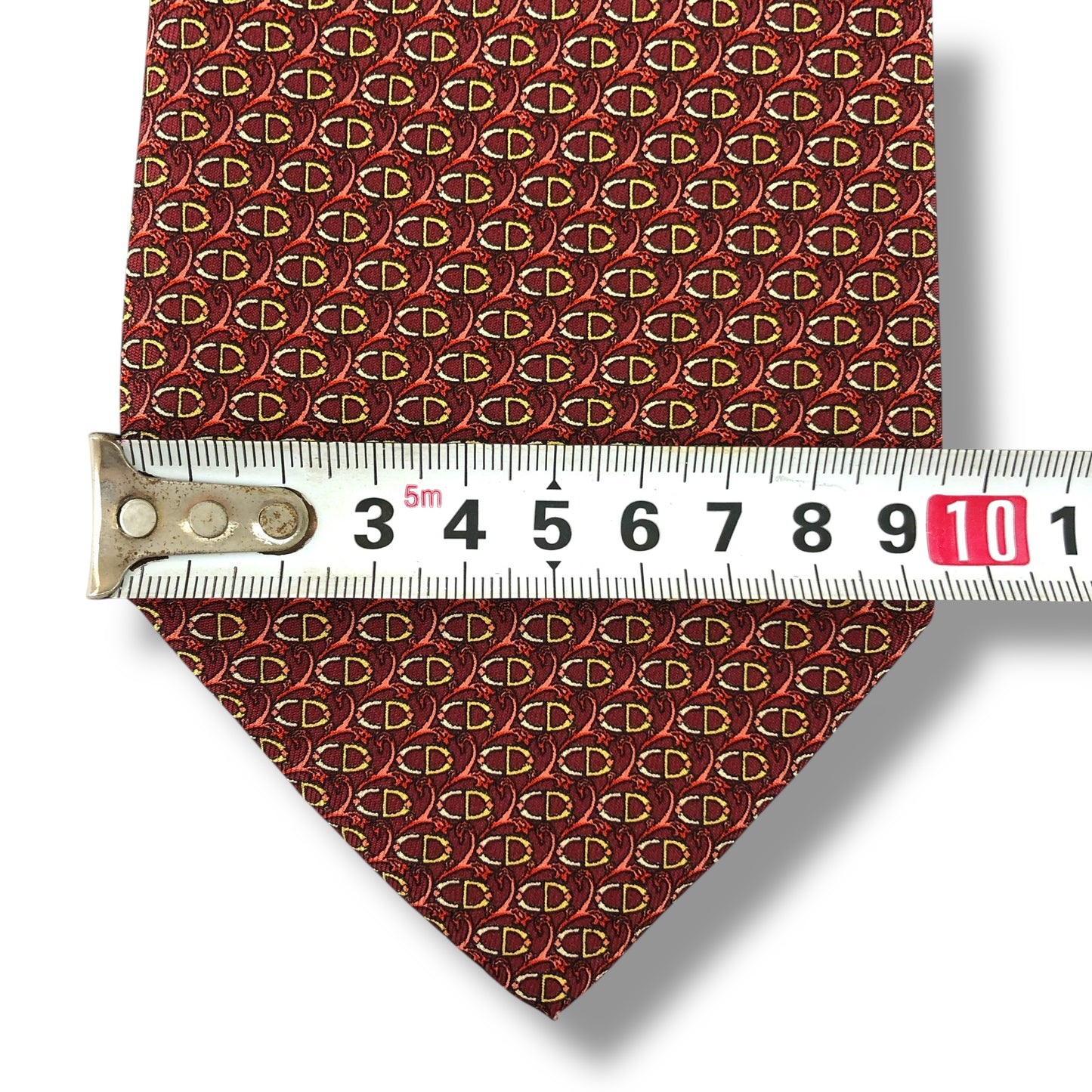 【7514】美品！クリスチャンディオール　ネクタイ　レッド系