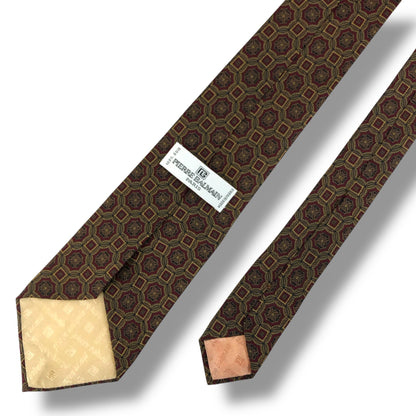 【7517】美品！ピエールバルマン　ネクタイ　ブラウン系