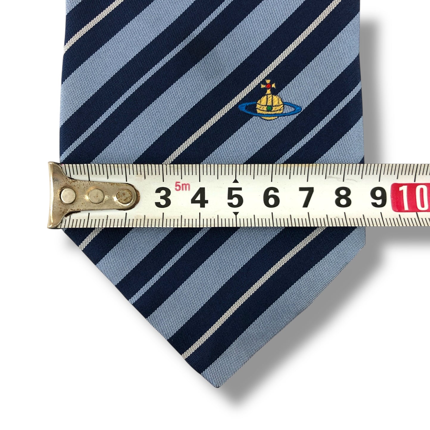 【7519】良品！ヴィヴィアン　ネクタイ　ブルー系　ストライプ柄