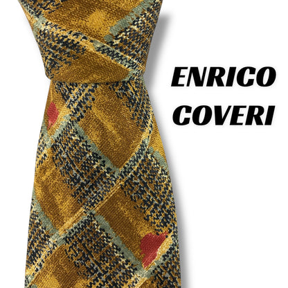 【7520】美品！エンリココベリ　ネクタイ　ブラウン系