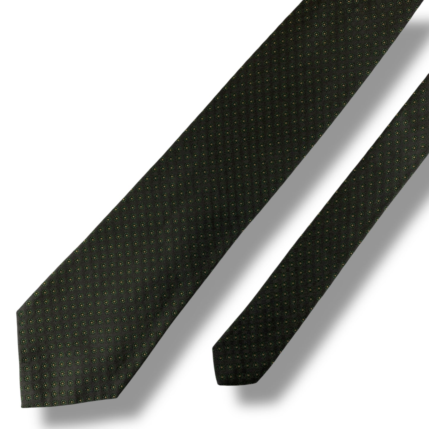 【7521】美品！エトロ　ネクタイ　グリーン系　花柄