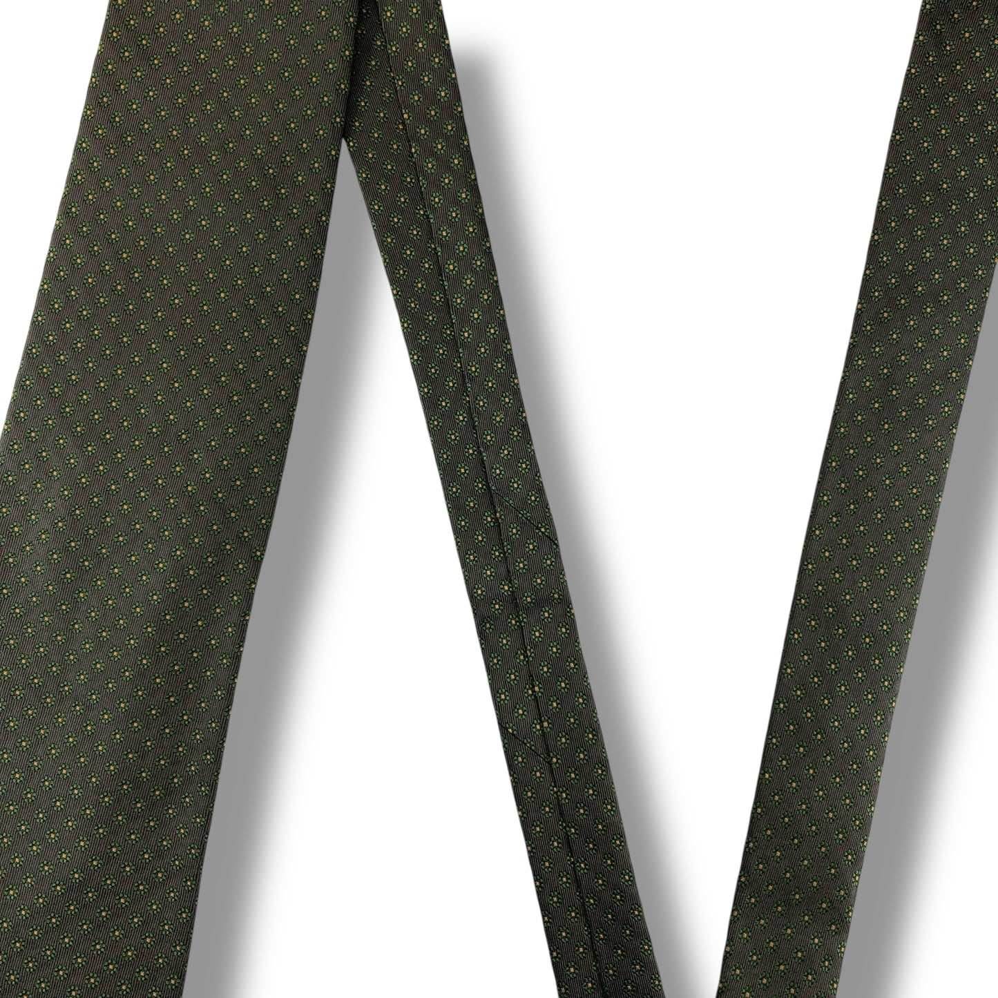 【7521】美品！エトロ　ネクタイ　グリーン系　花柄