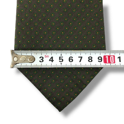 【7521】美品！エトロ　ネクタイ　グリーン系　花柄