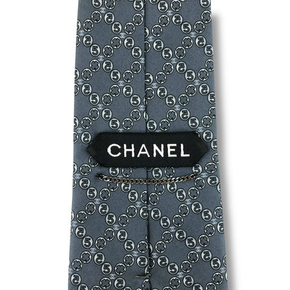 【7523】良品！シャネル　ネクタイ　グレー系