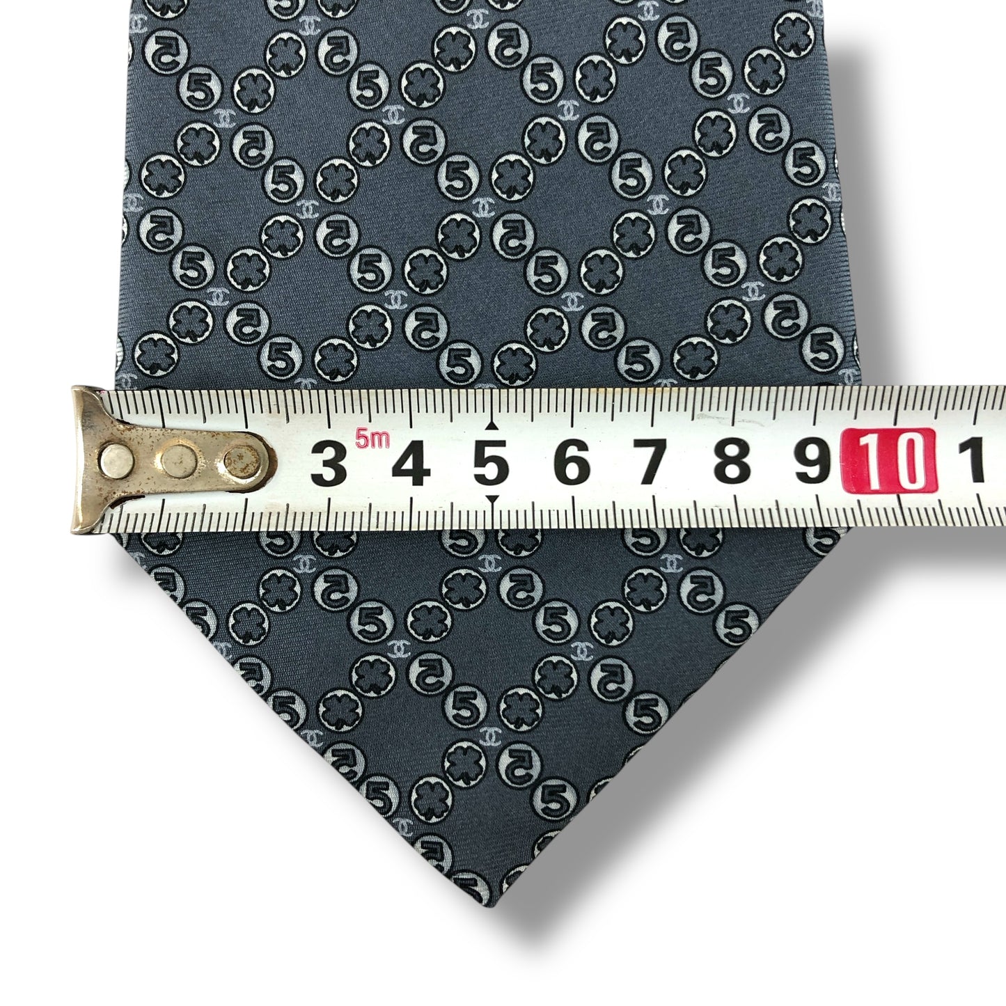 【7523】良品！シャネル　ネクタイ　グレー系