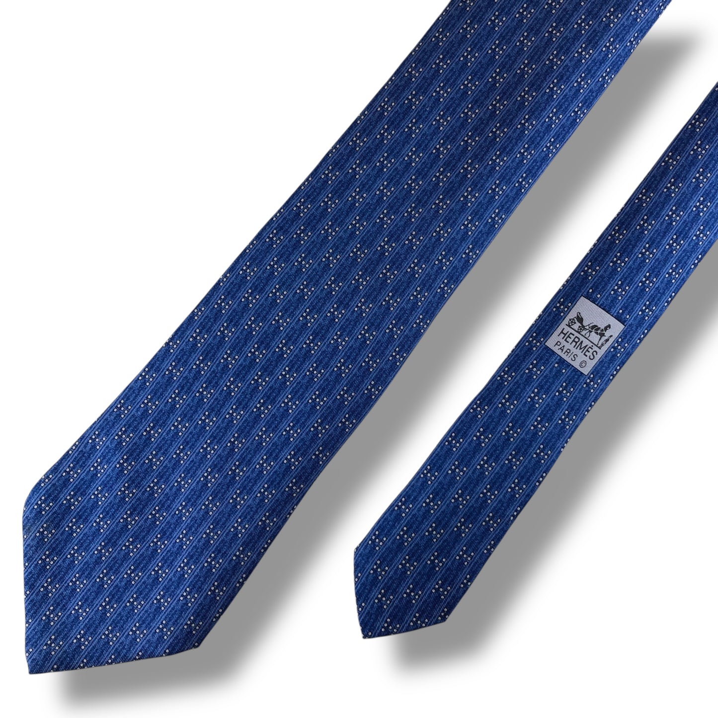 【7524】良品！エルメス　ネクタイ　ブルー系