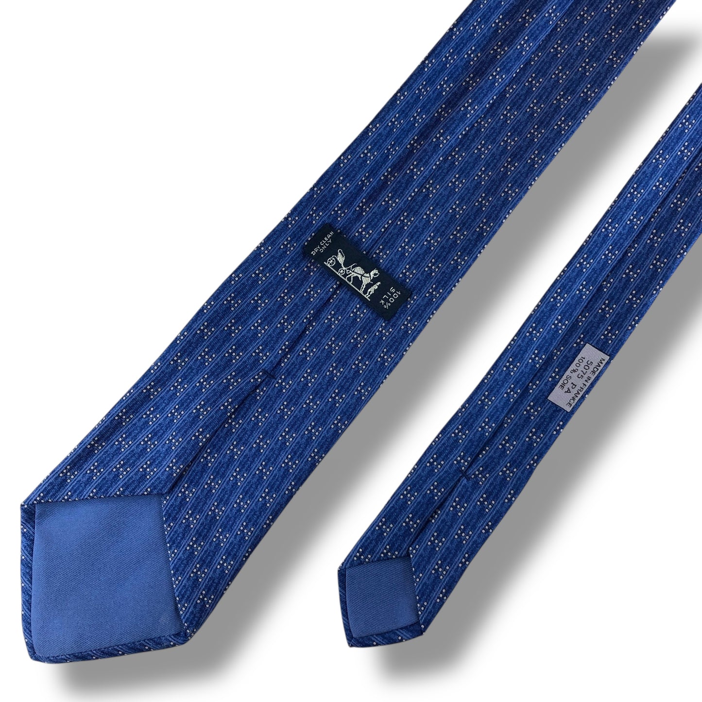 【7524】良品！エルメス　ネクタイ　ブルー系