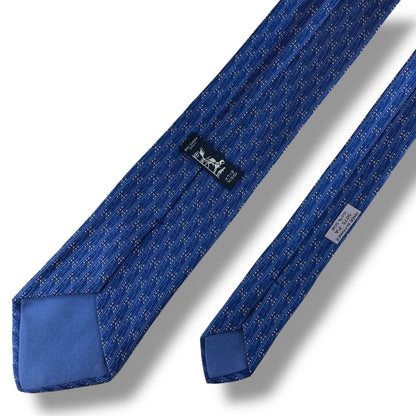 【7524】良品！エルメス　ネクタイ　ブルー系