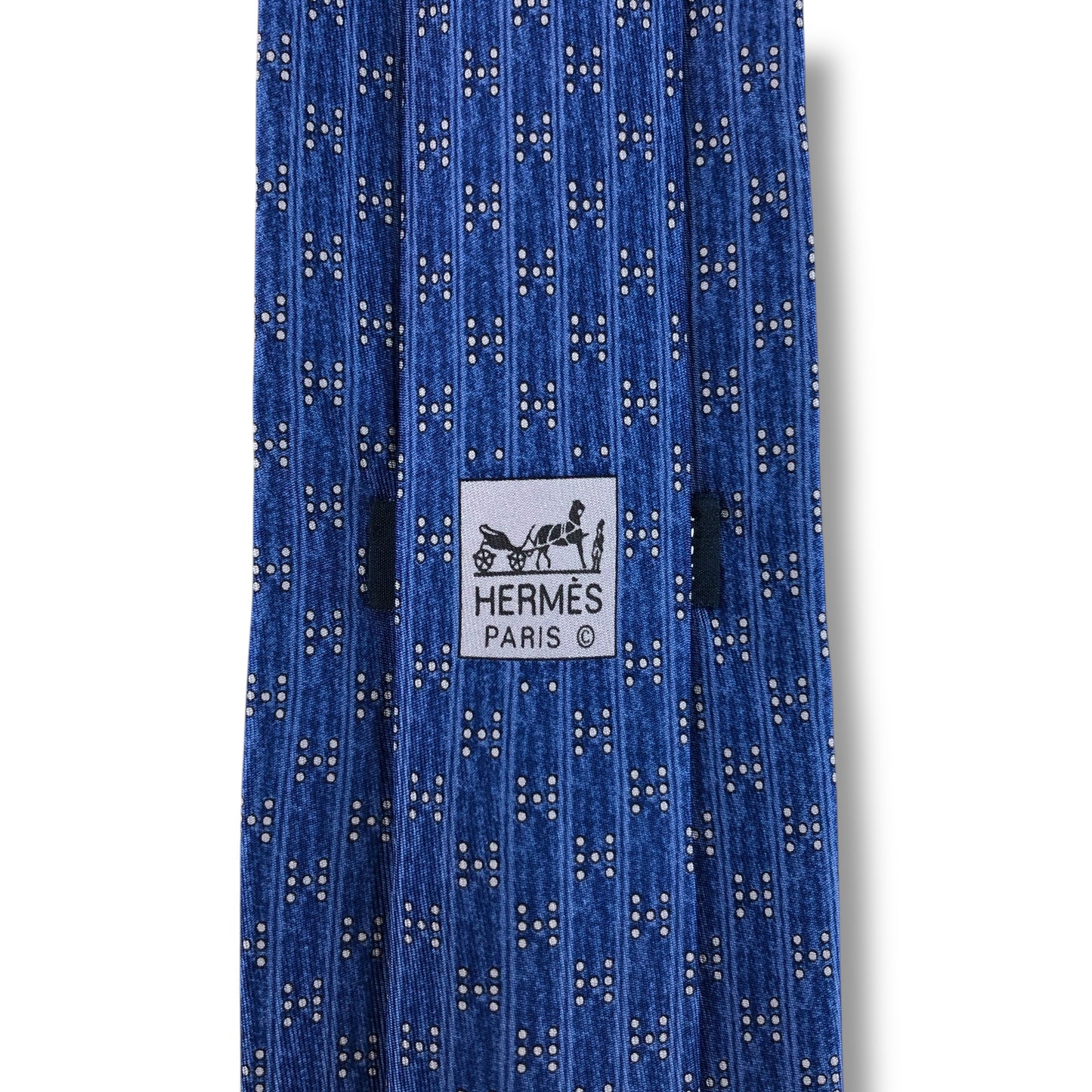 【7524】良品！エルメス　ネクタイ　ブルー系