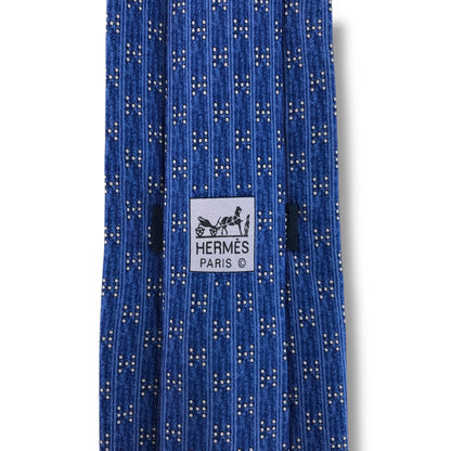 【7524】良品！エルメス　ネクタイ　ブルー系