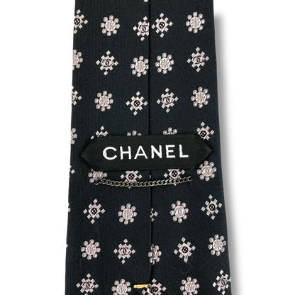 【7527】良品！シャネル　ネクタイ　ブラック系