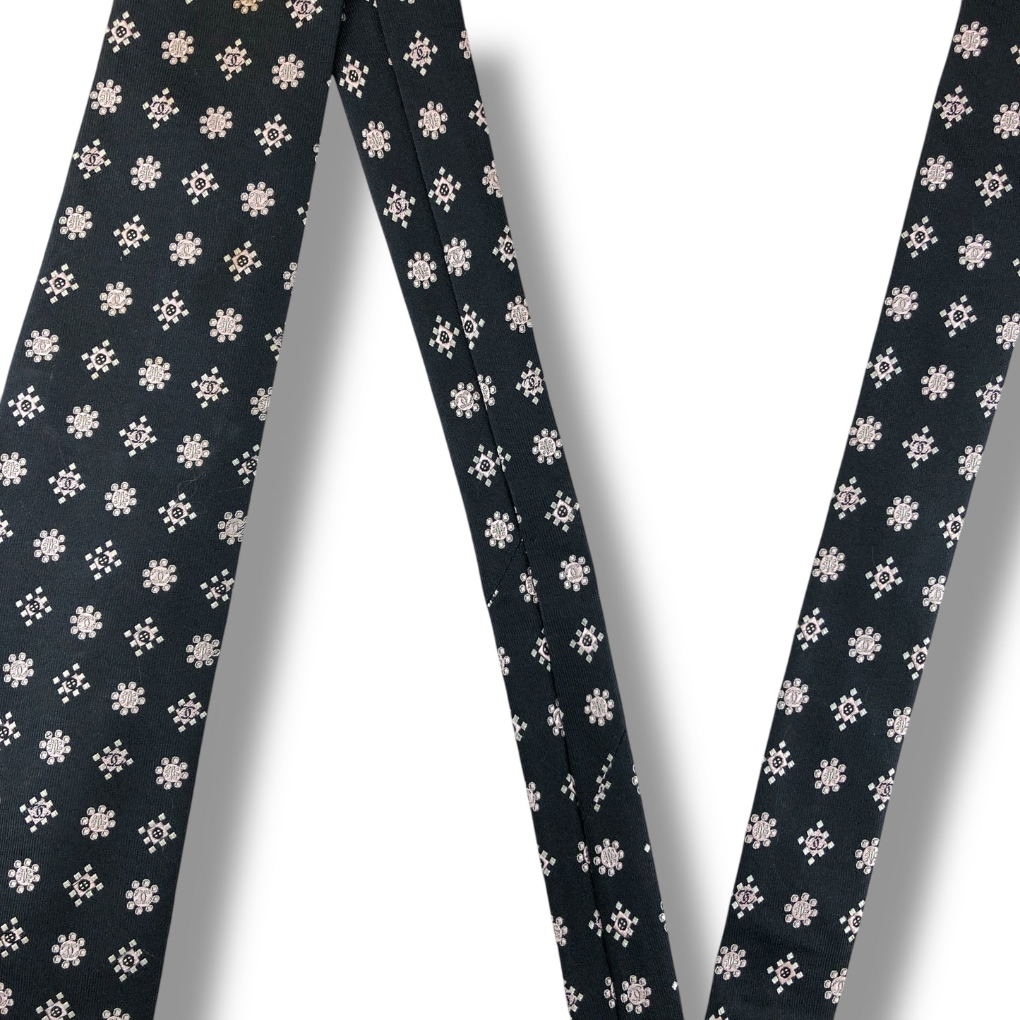 【7527】良品！シャネル　ネクタイ　ブラック系