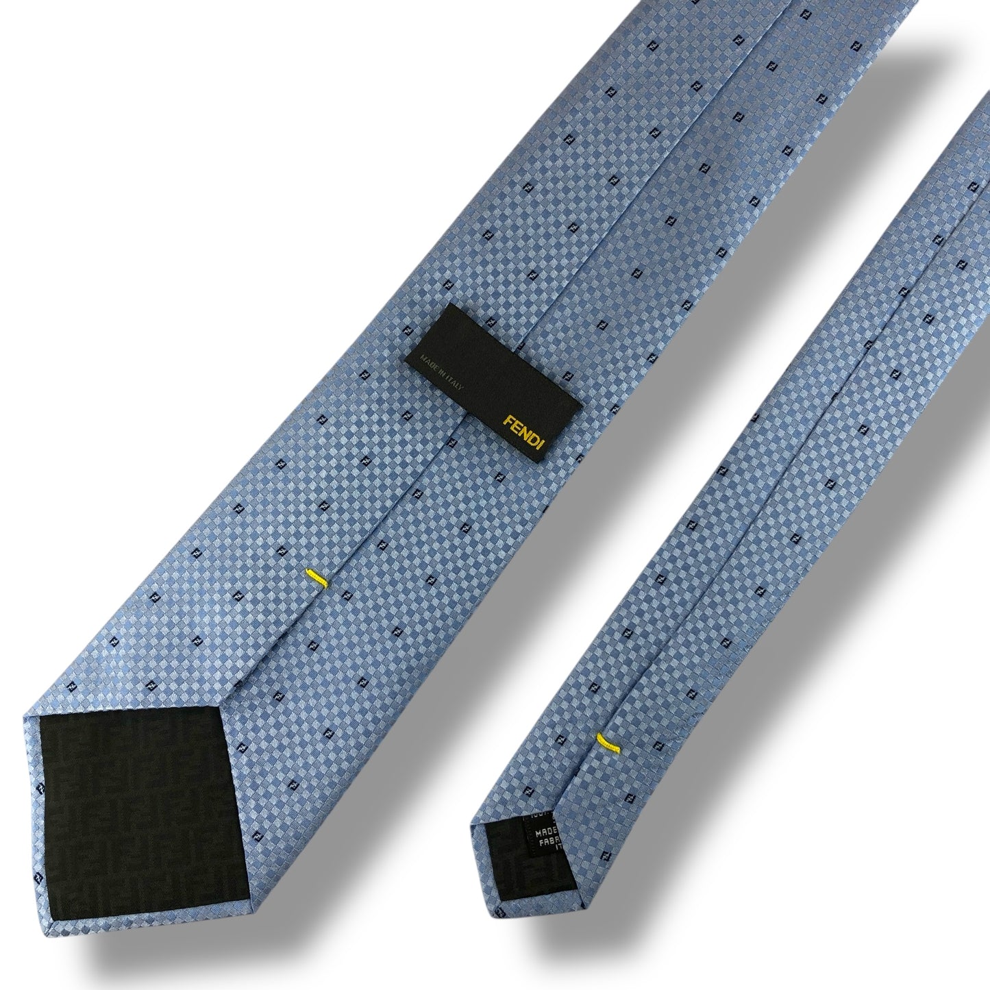 【7528】美品！フェンディ　ネクタイ　水色系 FF柄　