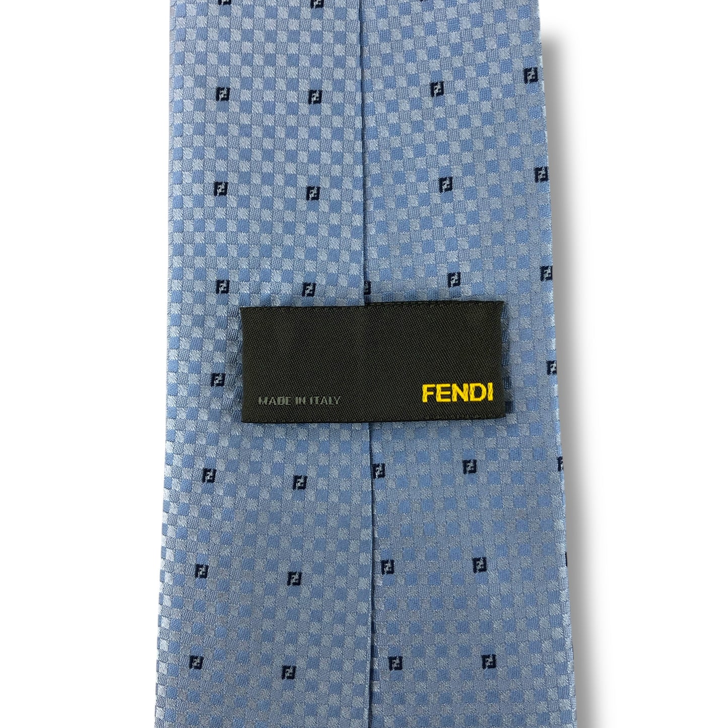 【7528】美品！フェンディ　ネクタイ　水色系 FF柄　