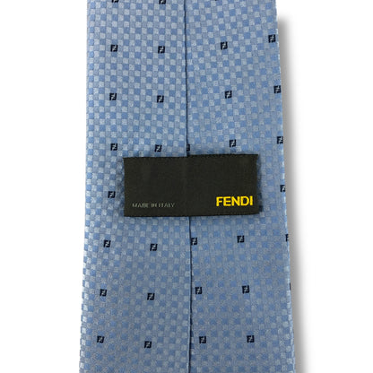 【7528】美品！フェンディ　ネクタイ　水色系 FF柄　