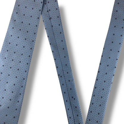 【7528】美品！フェンディ　ネクタイ　水色系 FF柄　