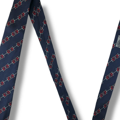 【7531】良品ー可品！グッチ　ネクタイ　ネイビー系