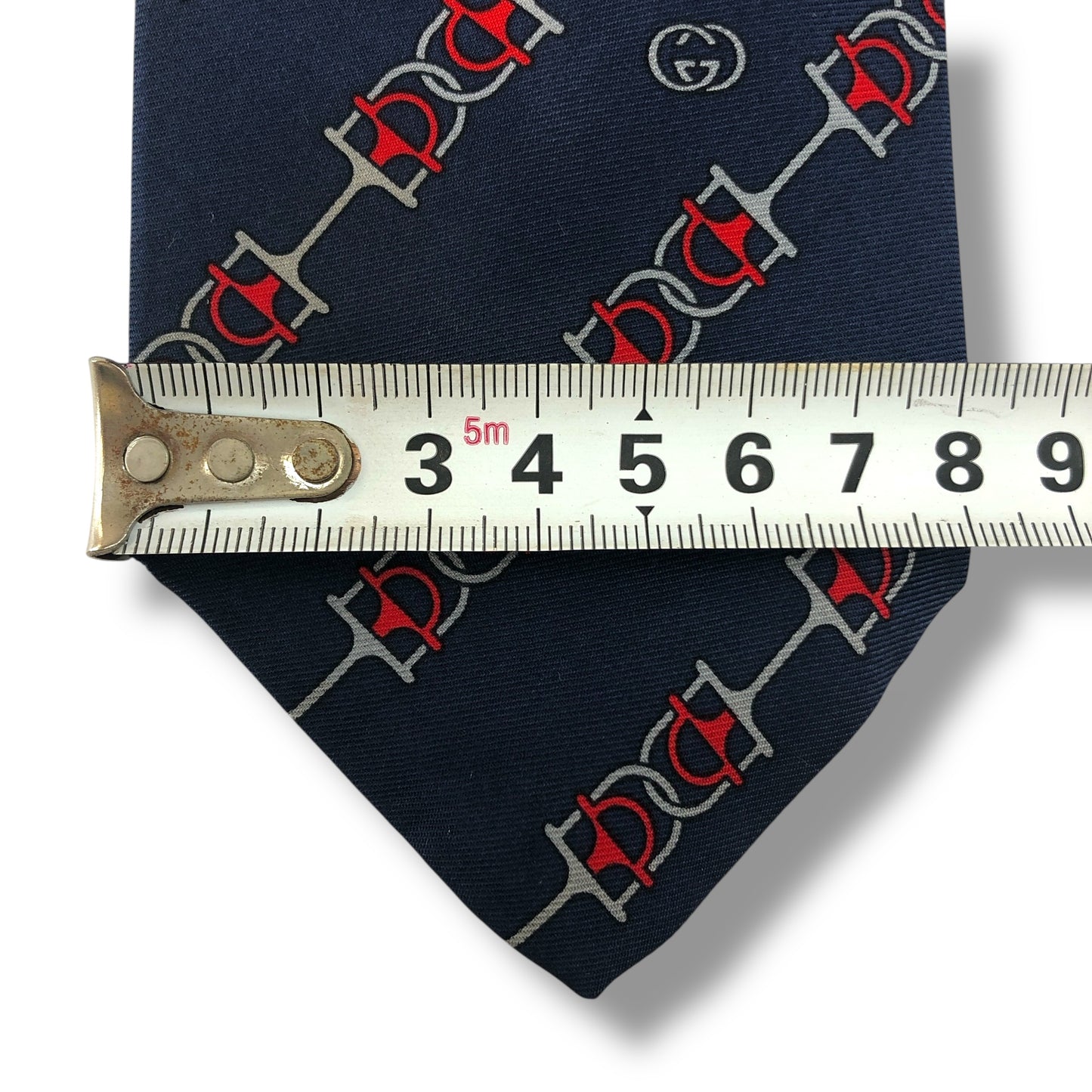【7531】良品ー可品！グッチ　ネクタイ　ネイビー系