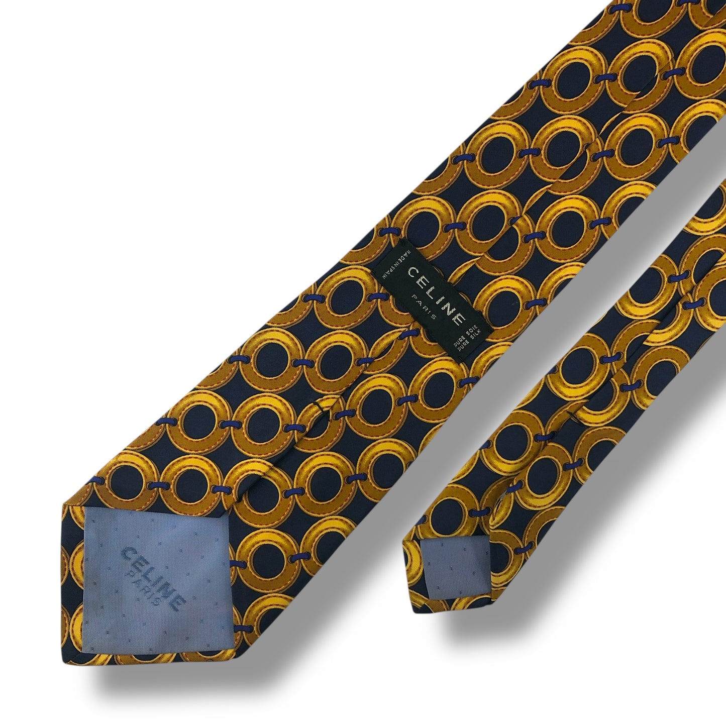 【7532】良品！セリーヌ　ネクタイ　ゴールド系