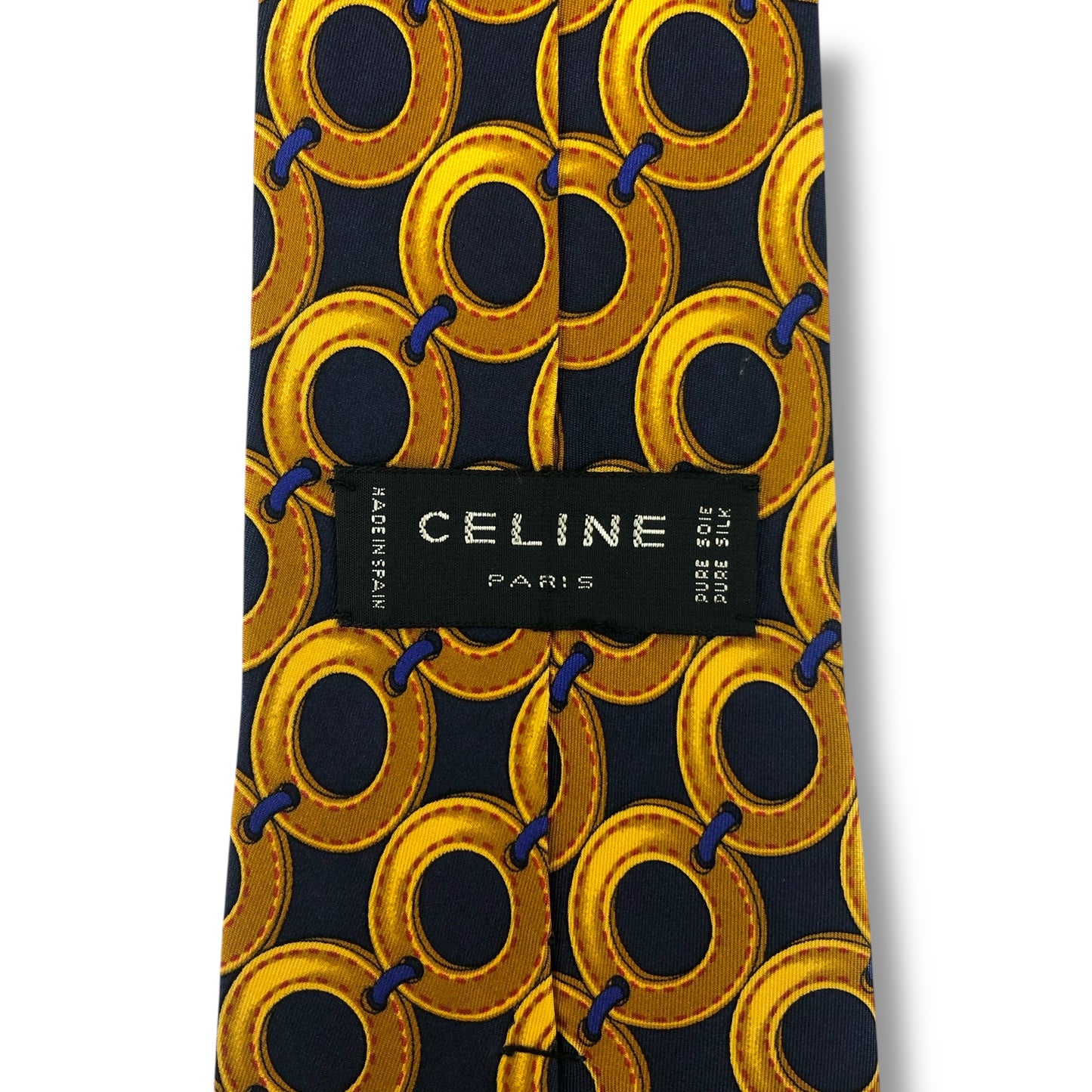 【7532】良品！セリーヌ　ネクタイ　ゴールド系